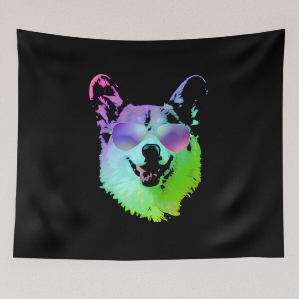 Item preview, Abstract Dog Aviator Sunglasses Colorful Splash designed and sold by marke770.