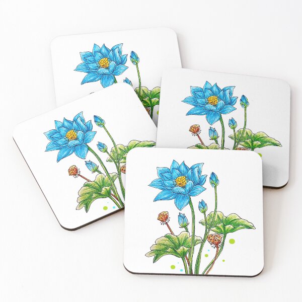 Item preview, Blue Lotus colored pencil art designed and sold by miljuvarghese.
