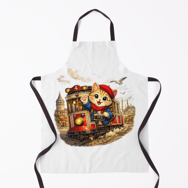 Item preview, DreamPaw Istanbul Tram Cat | Cute Travel Cat Adventure Design designed and sold by DreamPaw Studio.