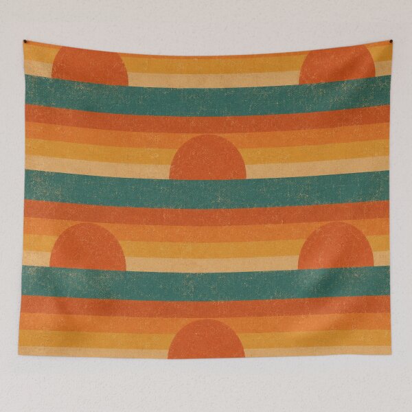 Item preview, Retro Sunset Horizon Pattern designed and sold by Owcomm.