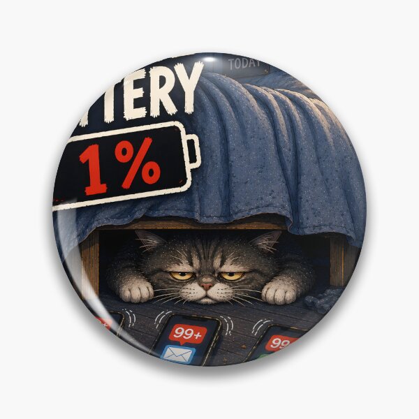 Item preview, Social Battery Low Funny Cat Illustration⁠  designed and sold by Easternpantry.
