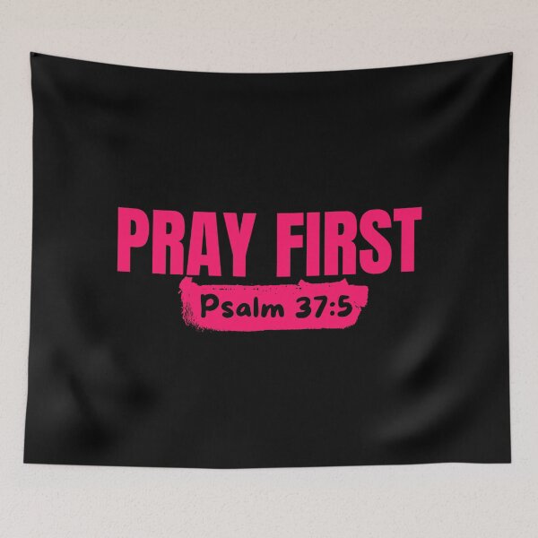Item preview, Pray First - Christian Prayer - Pink Typography Design designed and sold by MoriaStore.