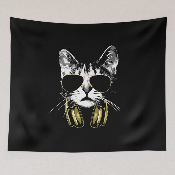 Item preview, Cool Cat Aviator Sunglasses Headphones Music designed and sold by marke770.