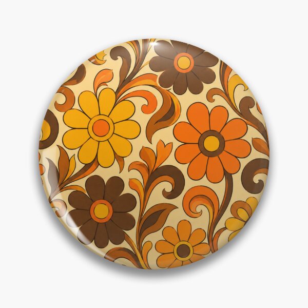 Item preview, Retro Orange Floral Swirl Pattern designed and sold by Owcomm.