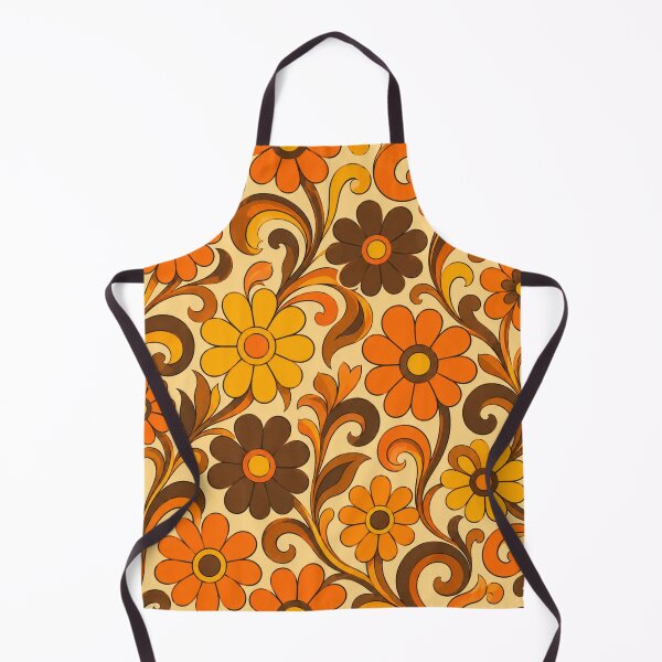 Item preview, Retro Orange Floral Swirl Pattern designed and sold by Owcomm.
