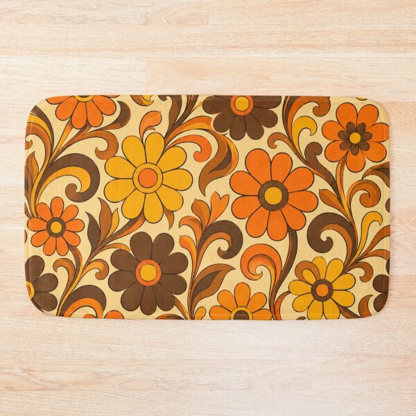 Item preview, Retro Orange Floral Swirl Pattern designed and sold by Owcomm.