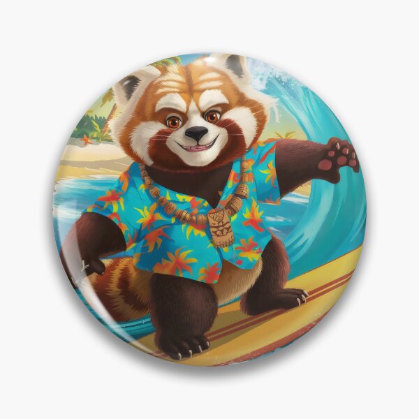 Item preview, Red panda's surfing adventure. designed and sold by MyHappyArtShop.