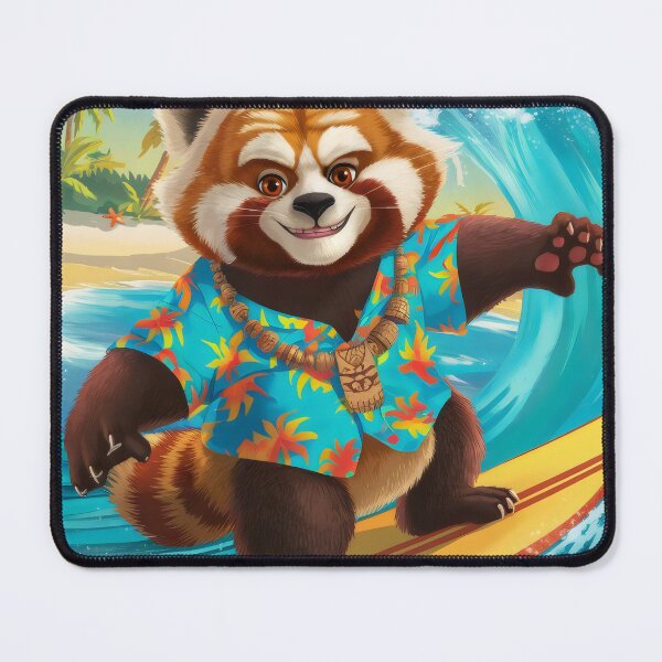 Item preview, Red panda's surfing adventure. designed and sold by MyHappyArtShop.