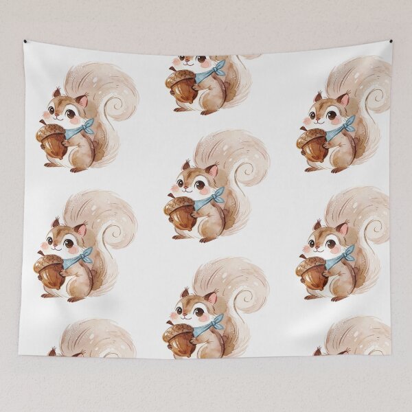 Item preview, Autumn Squirrel with Acorn | Cute Cottagecore Forest Animal designed and sold by AillustriaAK.