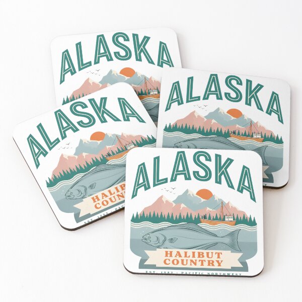 Item preview, Alaska Halibut Country Vintage Fishing Adventure – Pacific Northwest Angler Design designed and sold by ArcticFoxStudio.