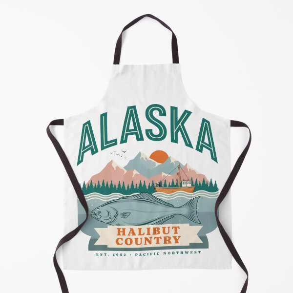 Item preview, Alaska Halibut Country Vintage Fishing Adventure – Pacific Northwest Angler Design designed and sold by ArcticFoxStudio.
