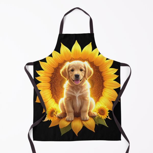 Item preview, Golden Retriever Puppy Sitting in a Radiant Sunflower T-shirt/Tee designed and sold by Alicjareign.