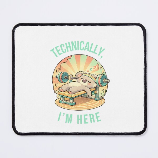 Item preview, Funny Koala Sleeping On Bench Press - Technically I'm Here Gym Shirt designed and sold by CrtclMess.