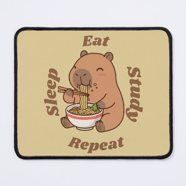 Item preview, Eat, Study, sleep,repeat cozy capybara designed and sold by Thelazygrind.