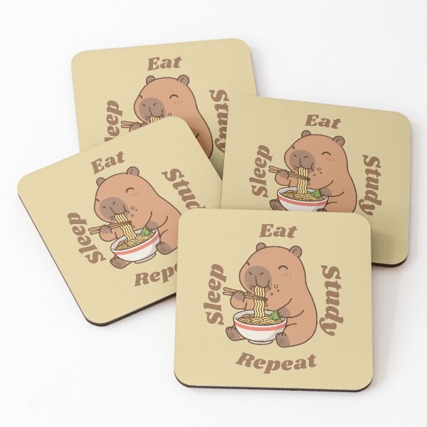 Item preview, Eat, Study, sleep,repeat cozy capybara  designed and sold by Thelazygrind.
