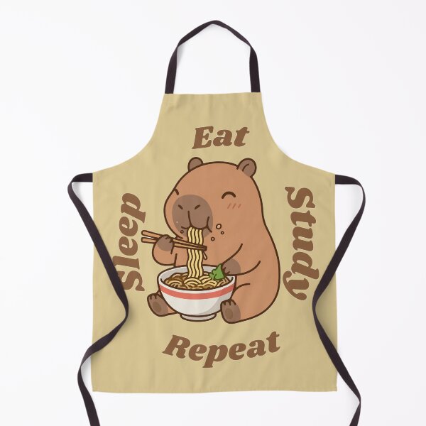 Item preview, Eat, Study, sleep,repeat cozy capybara designed and sold by Thelazygrind.