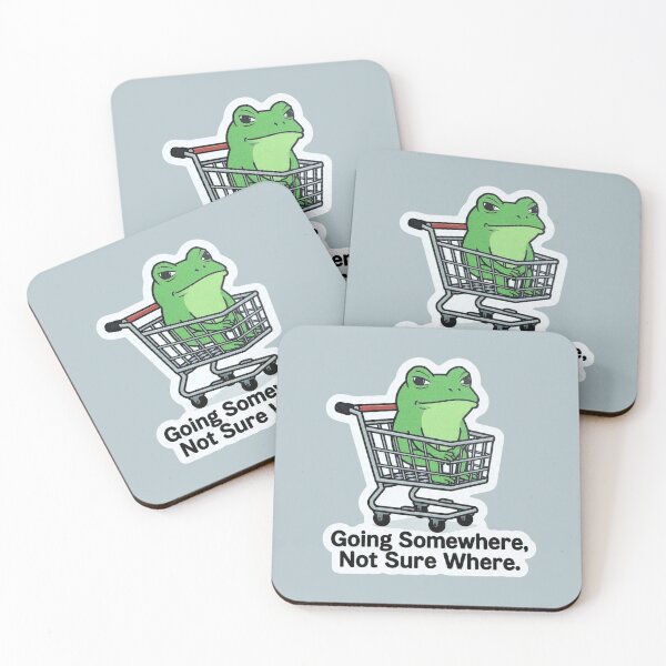 Item preview, Going Somewhere Not Sure Where Frog Shopping Cart Funny Design designed and sold by BooDesignStudio.