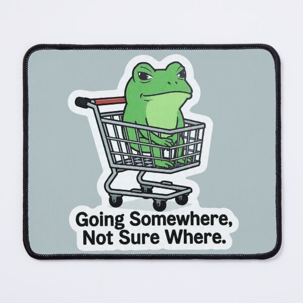 Item preview, Going Somewhere Not Sure Where Frog Shopping Cart Funny Design designed and sold by BooDesignStudio.