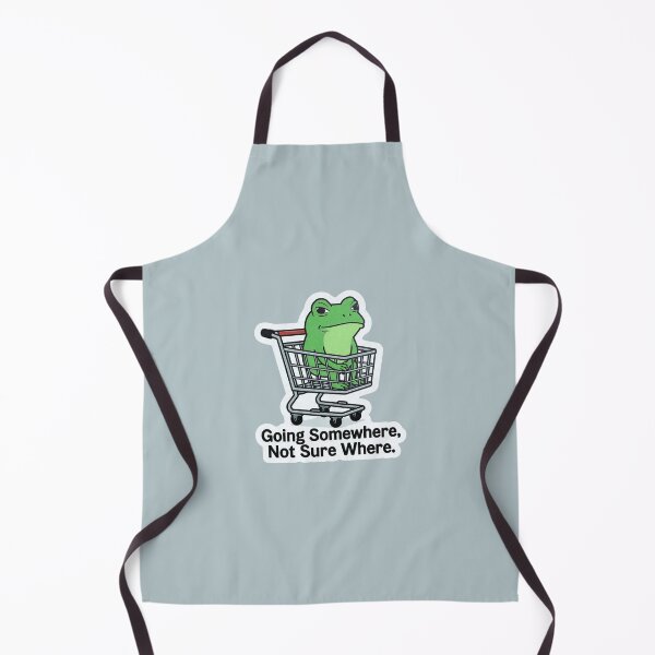 Item preview, Going Somewhere Not Sure Where Frog Shopping Cart Funny Design designed and sold by BooDesignStudio.