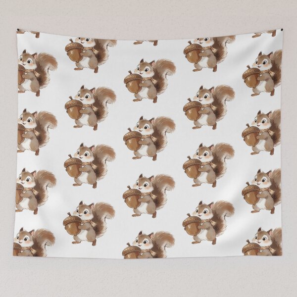 Item preview, Autumn Squirrel with Acorn | Cute Cottagecore Forest Animal designed and sold by AillustriaAK.