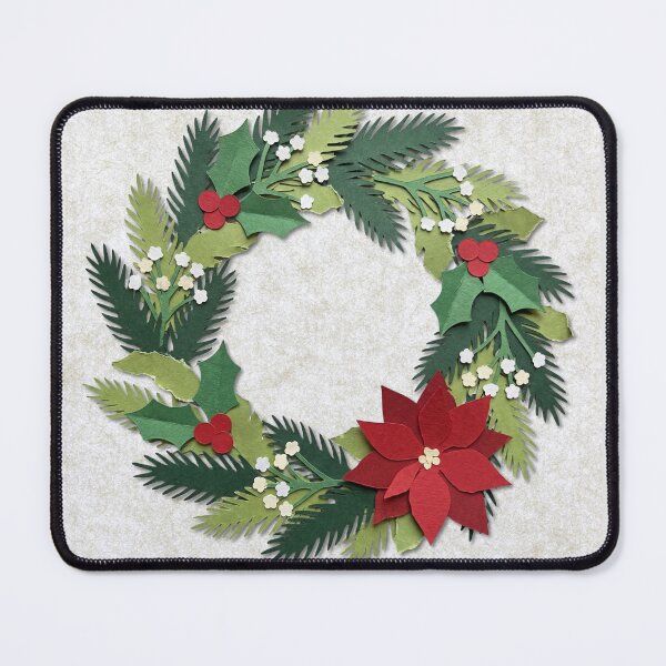 Item preview, Layered Paper Poinsettia Wreath Holly Merry Christmas   designed and sold by GlueGunEnergy.