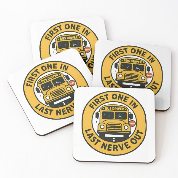 Item preview, School Bus Driver First One In Last Nerve Out — Funny Bus Driver Appreciation Gift designed and sold by EXATEES  ⭐⭐⭐⭐⭐.