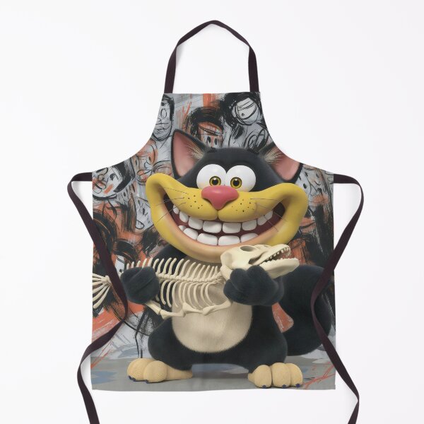 Item preview, Happy cat with fish. designed and sold by MyHappyArtShop.