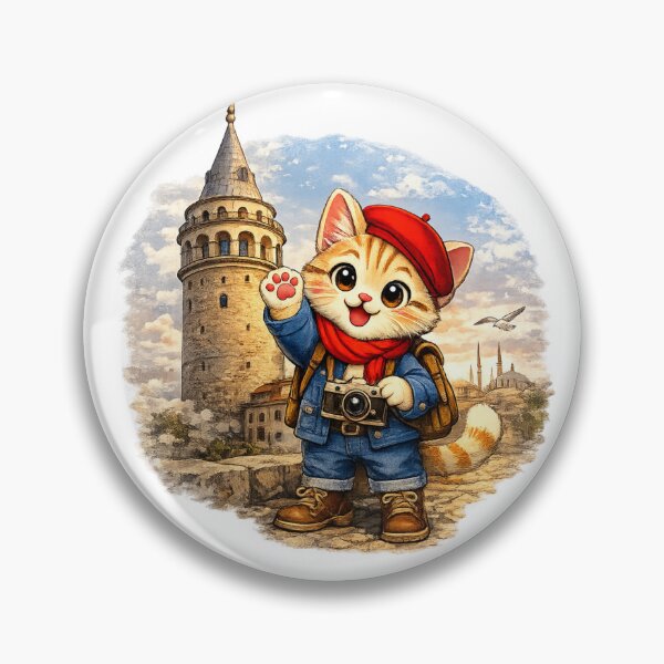 Item preview, DreamPaw Galata Tower Cat | Cute Istanbul Travel Adventure Design designed and sold by DreamPaw Studio.