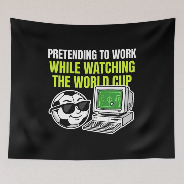 Item preview, Watching Football At Work Sarcastic Laptop Sticker . designed and sold by  TrendForge.