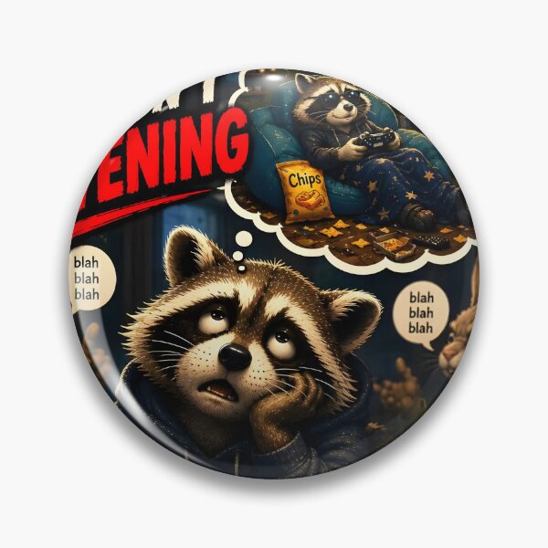 Item preview,  ⁠I Wasnt Listening Funny Raccoon Illustration⁠ designed and sold by Easternpantry.