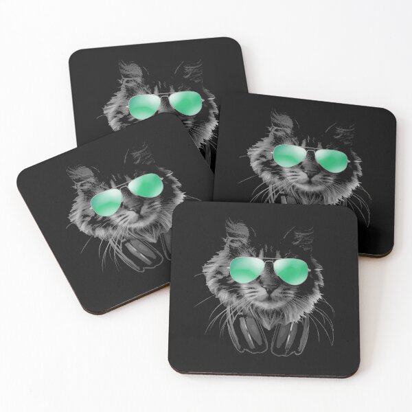 Item preview, Vibrant Cat DJ Headphones Aviator Sunglasses designed and sold by marke770.