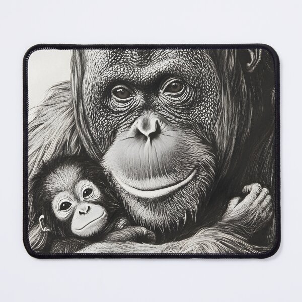 Item preview, Realistic Orangutan with baby Pencil Drawing designed and sold by Pencil-Art.