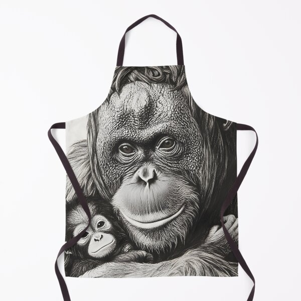 Item preview, Realistic Orangutan with baby Pencil Drawing designed and sold by Pencil-Art.