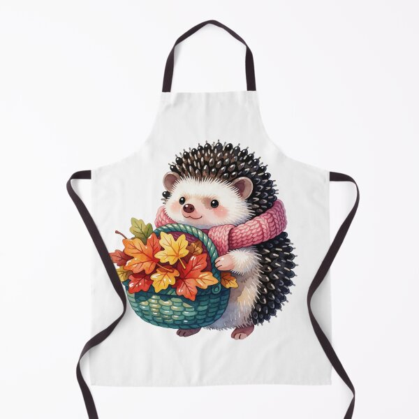 Item preview, Autumn Hedgehog with Leaf Basket | Cute Cottagecore Forest Animal designed and sold by AillustriaAK.