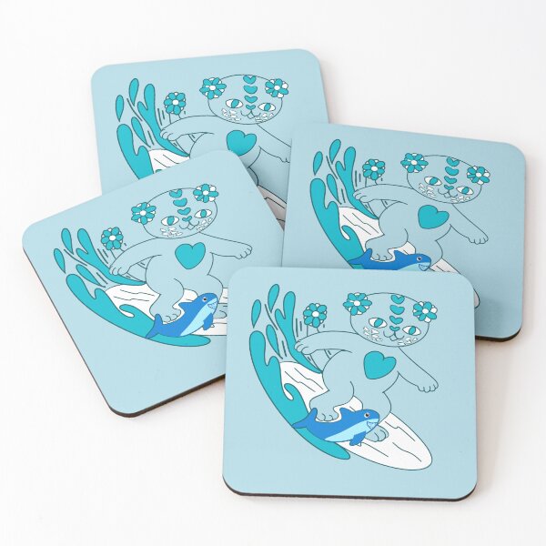 Item preview, Surfing love cat and Shark toy designed and sold by BritishDelights.