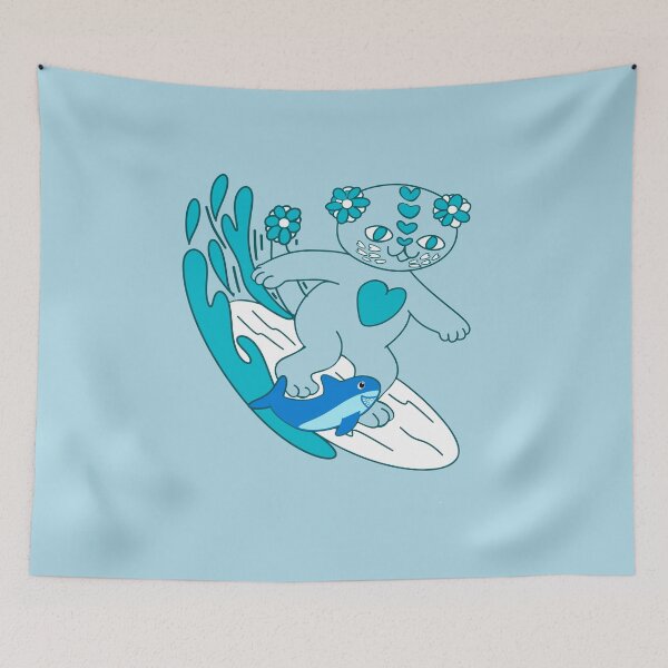 Item preview, Surfing love cat and Shark toy designed and sold by BritishDelights.