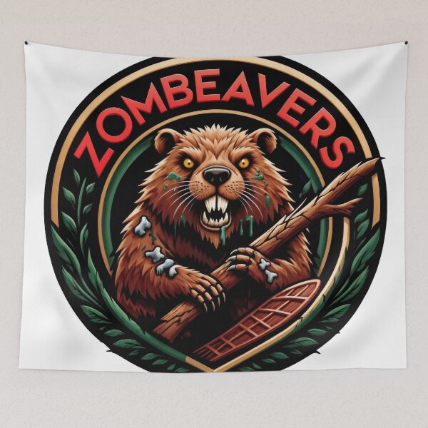 Item preview, Sticker - Decal - T-shirt: Zombeavers Horror Logo – Undead Beaver Emblem designed and sold by ForeverPrintsOK.