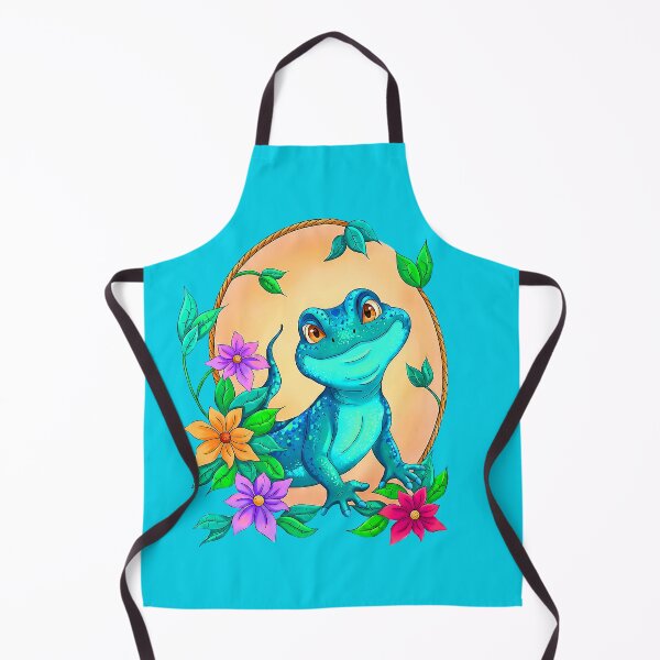 Item preview, Happy Colorful Lizard Gecko Cartoon with Flowers designed and sold by LaRoach Digital Arts.