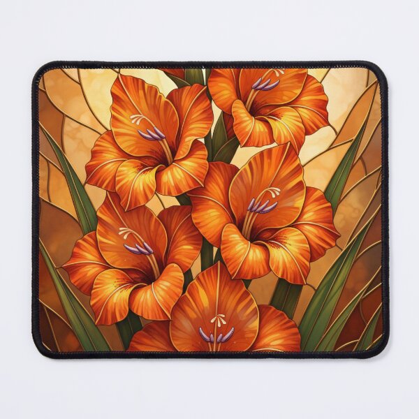 Item preview, Tangerine Splendor - Vintage Botanical Orange Gladiolus designed and sold by Exquisite Design Studio „Paculówka”.