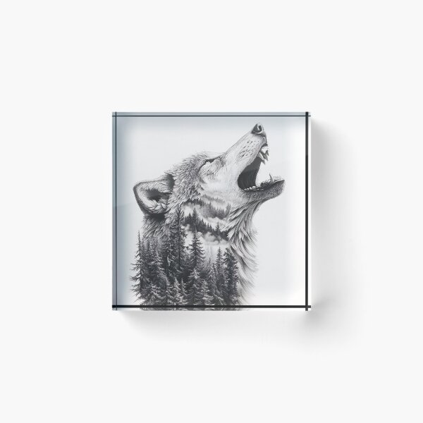 Item preview, Realistic Wolf pencil drawing  designed and sold by Pencil-Art.