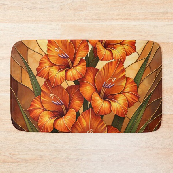 Item preview, Tangerine Splendor - Vintage Botanical Orange Gladiolus designed and sold by Exquisite Design Studio „Paculówka”.