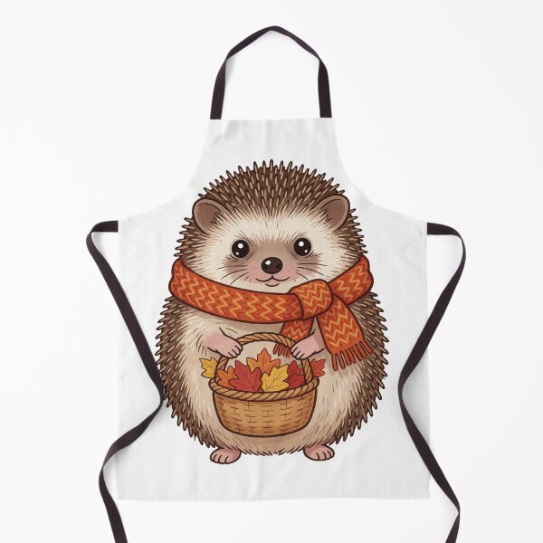 Item preview, Autumn Hedgehog with Leaf Basket | Cute Cottagecore Forest Animal designed and sold by AillustriaAK.