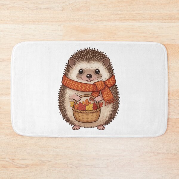 Item preview, Autumn Hedgehog with Leaf Basket | Cute Cottagecore Forest Animal designed and sold by AillustriaAK.