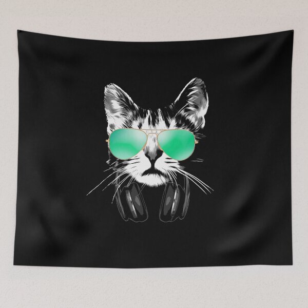 Item preview, Cool Cat Aviator Sunglasses Headphones Music Lover designed and sold by marke770.