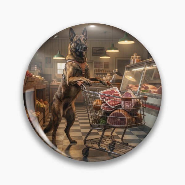 Item preview, Belgian Malinois Shepherd Visits the Butcher designed and sold by Tridentulus.