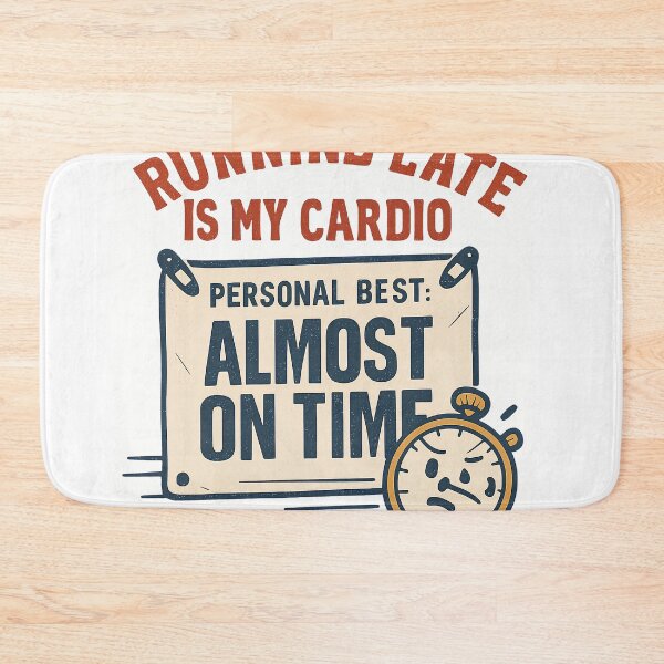 Item preview, Running Late Is My Cardio Personal Best Almost On Time — Funny Lateness Humor Design designed and sold by EXATEES  ⭐⭐⭐⭐⭐.