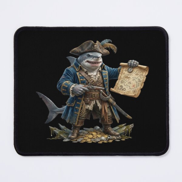 Item preview, Pirate Shark Captain with Treasure Map designed and sold by DailySparks.