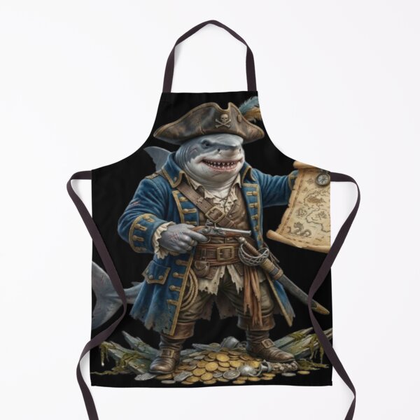 Item preview, Pirate Shark Captain with Treasure Map designed and sold by DailySparks.
