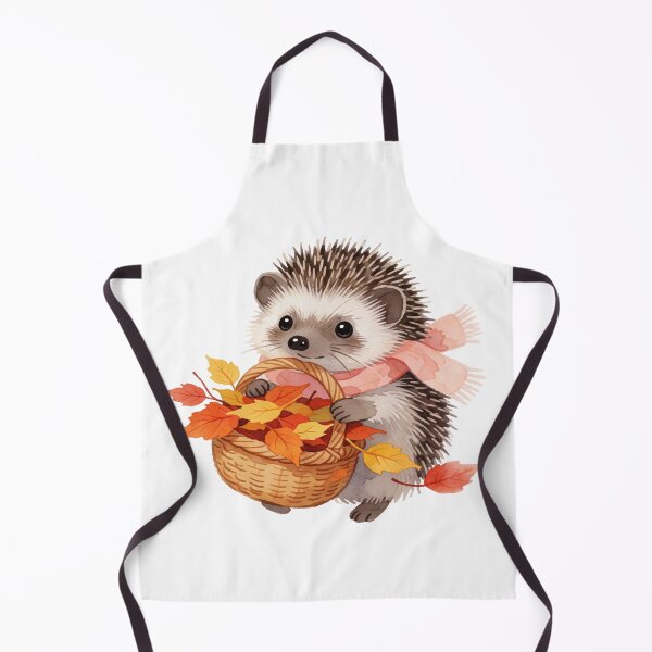 Item preview, Autumn Hedgehog with Leaf Basket | Cute Cottagecore Forest Animal designed and sold by AillustriaAK.