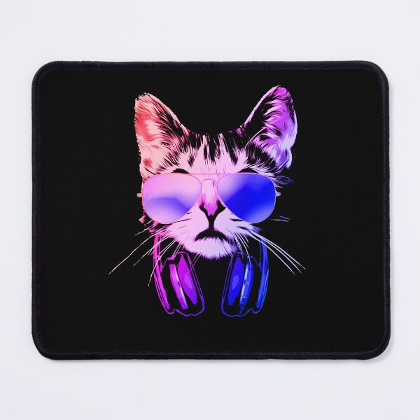 Item preview, Cool Cat DJ Sunglasses Headphones Vibrant Design designed and sold by marke770.
